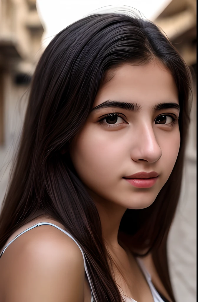 Realistic and detailed portrait of an Iraqi girl, attractive, 16 years old, beautiful face, detailed face, RAW photo, Ultra realistic, full face