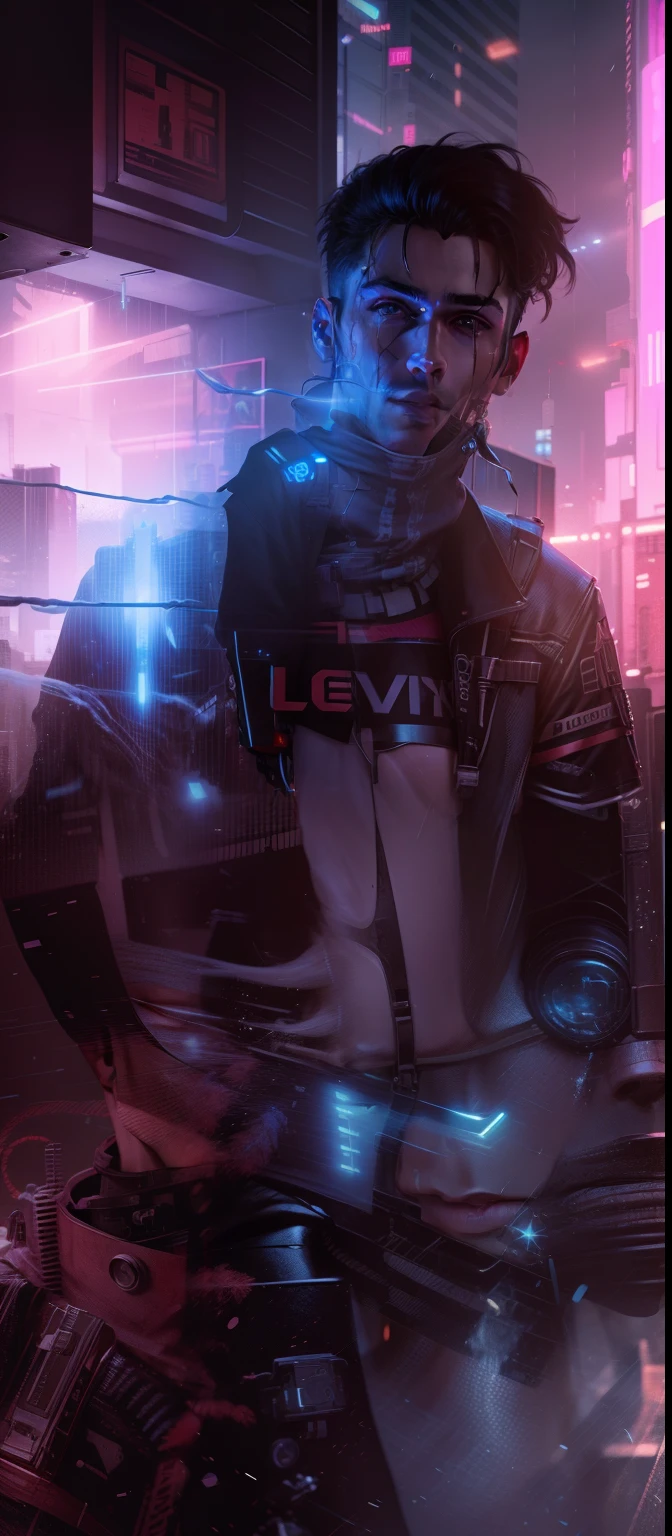 Change background with cyberpunk real face handsome boy ultra realistic 8k