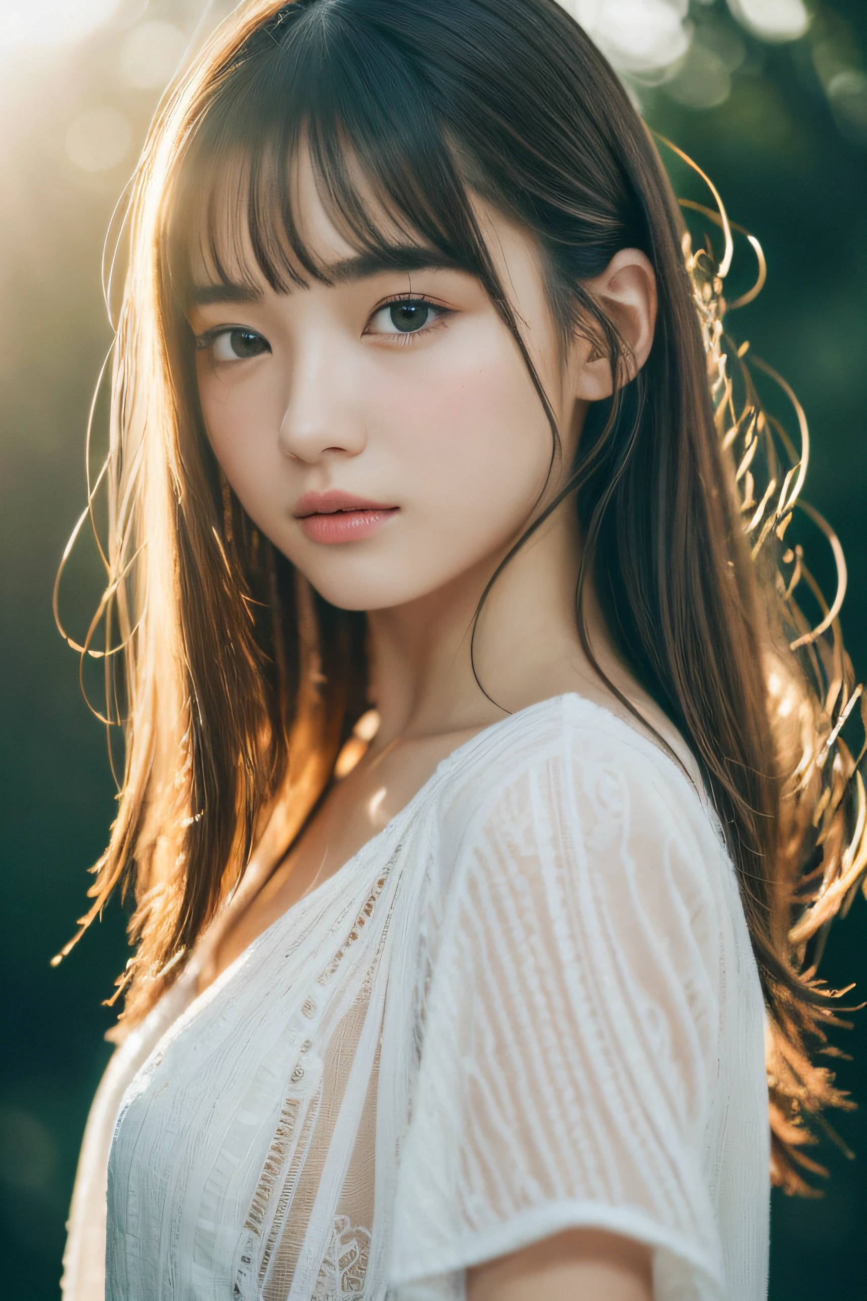 High resolution, Raw photo, Photorealistic, Extremely delicate and beautiful, Extremely detailed, finely detail, Highly detailed CG Unity 8K wallpaper, Ultra-detailed, (Best Quality, 8K, 32K, masutepiece, nffsw:1.2), Photo of cute Hungarian model walking in downtown at night, 1girl in, Solo, (17 years old), beautiful and detailed face, Beautiful and clear eyes, Delicate figure, Medium Hair, Slender body, Small breasts