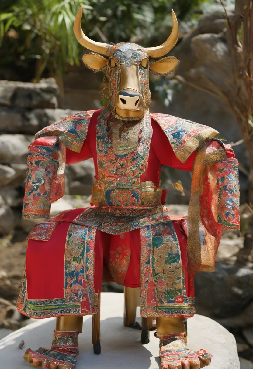 Yi or Miao clothing,Bucks,cow horn,short,adolable