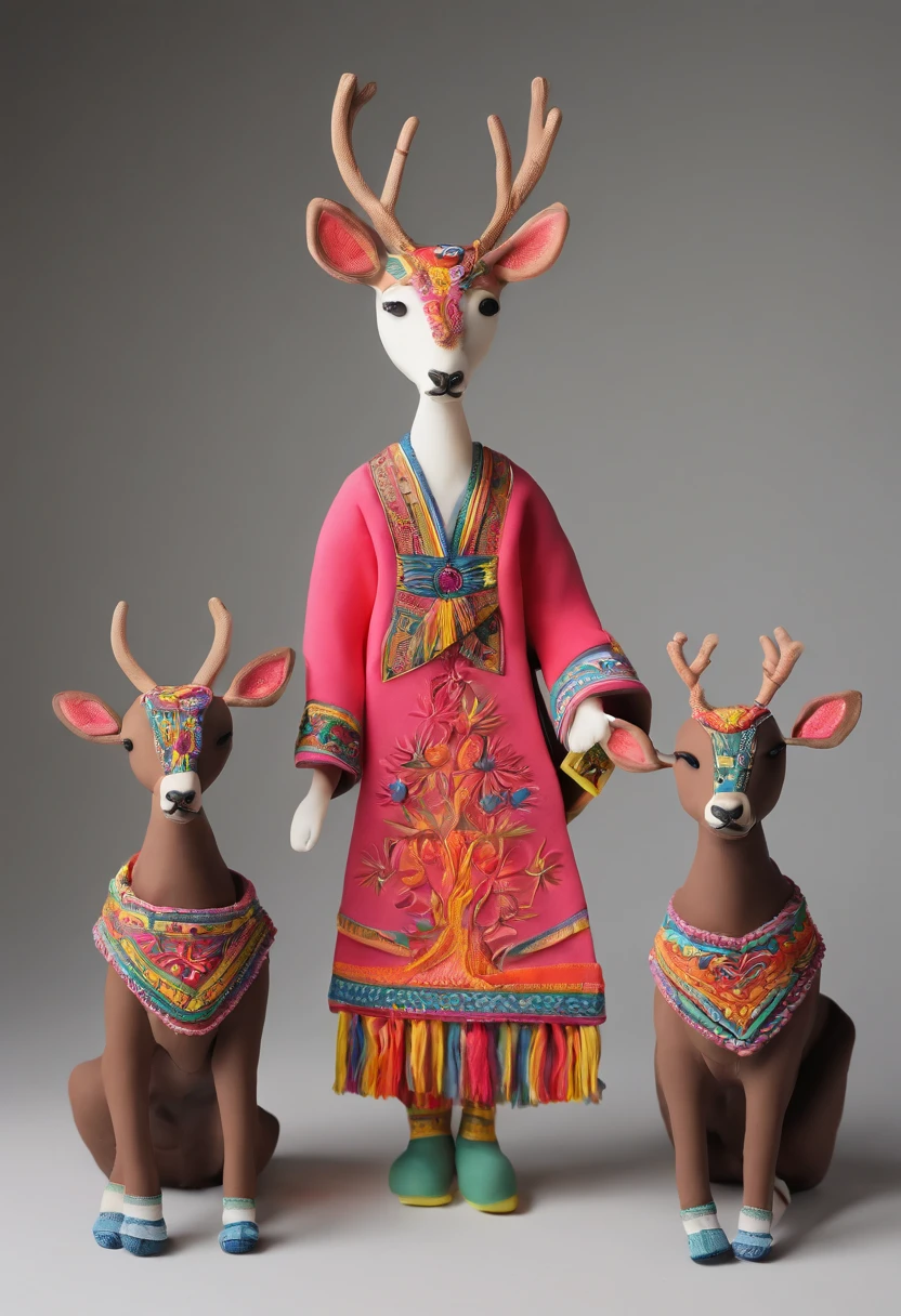Yi or Miao clothing,deers,short,adolable