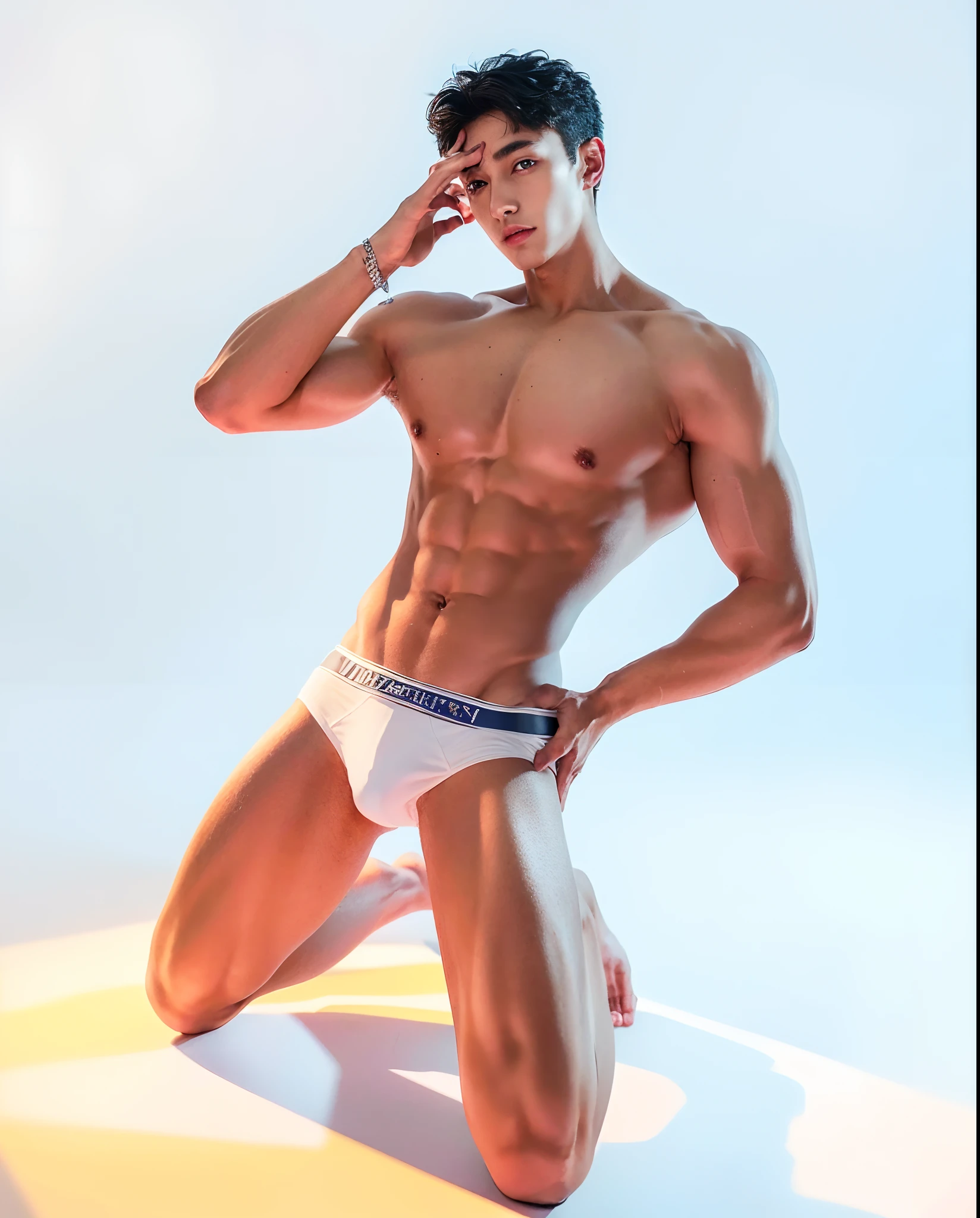 (8K, RAW photo, Highest quality),Realistic,2 handsome men,frontage,Intricate details,Extremely detailed eyes and eyelashes,Muscular male,Manly,Night sky,Soft lighting,Cinematic lighting,Portrait,Close-up,Lovingly,Exposing the pectoral muscles,Photo of black and blue eyes white gay male model, Blue eyes, Stand in front of a gray background, Sports panties, 22 years old, Lean, beefy, Short hair, Digital SLR, hyper qualit, Fujifilm XT3, Crystal clear, 8K UHD, High detail, Ultra photo realsisim, haar, Pubic hair, ((Realistic skin), ((pores)), ((highdetailskin)), volumettic light, groin, far,sexy underwear,top-down view, complex 3D visualization, high detail, 1 handsome young man (nsfw) looking at the viewer (Pureerosface_V 1:0.6), 18 years old, pure, genuine human skin , (bare chest), muscles, vivid details, hyperrealistic, beautiful background (Medieval: 1,2), octane rendering, 8k, best quality, masterpiece, extremely detailed, computer graphics, unity, wallpapers (realistic, photorealistic: 1.37), stunning, fine details, masterpiece, best quality, official art, extremely detailed CG unity 8k wallpapers,