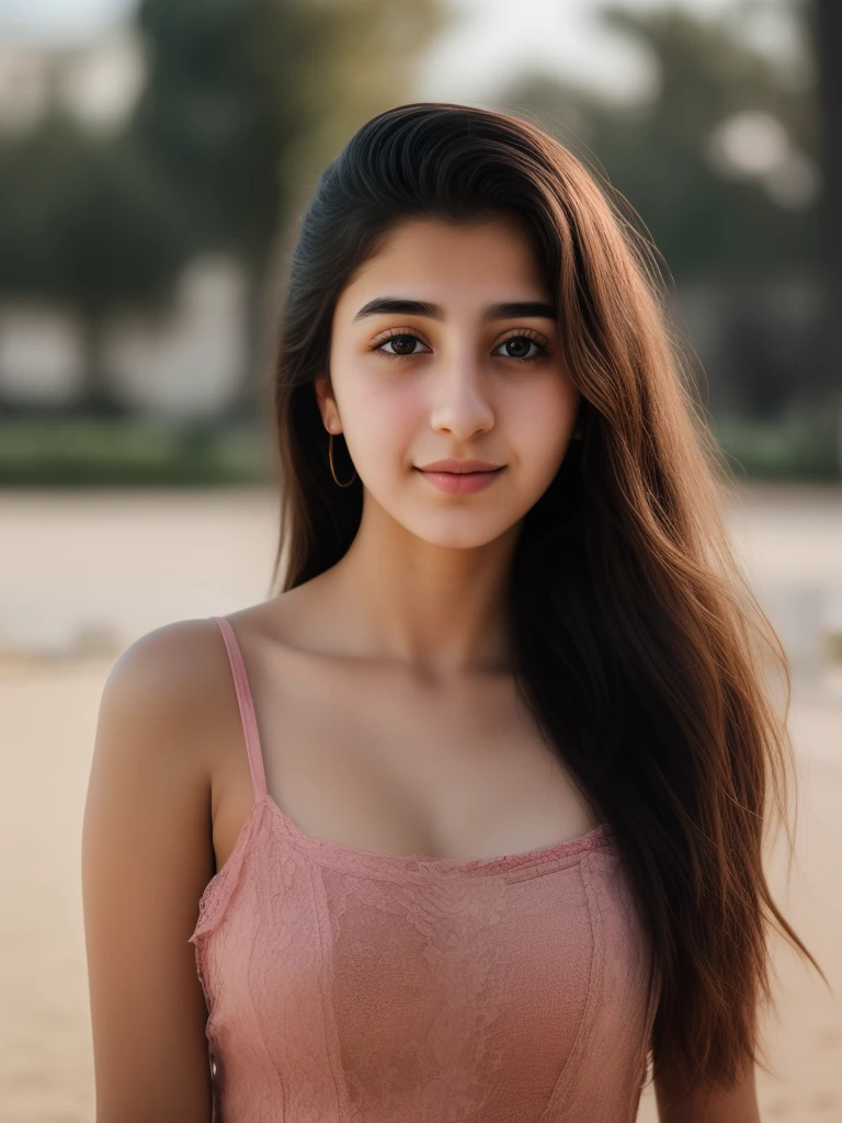 Realistic and detailed portrait of an Iraqi girl, attractive, 16 years old, RAW photo, Ultra realistic, head to chest, lips, collarbone, chest, eyes, nose
