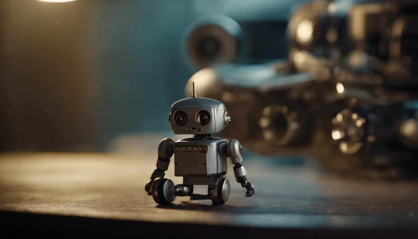 a , Kid Robot,(masterpiece,extreme detailed,top quality) , Ruin ,very cute robot