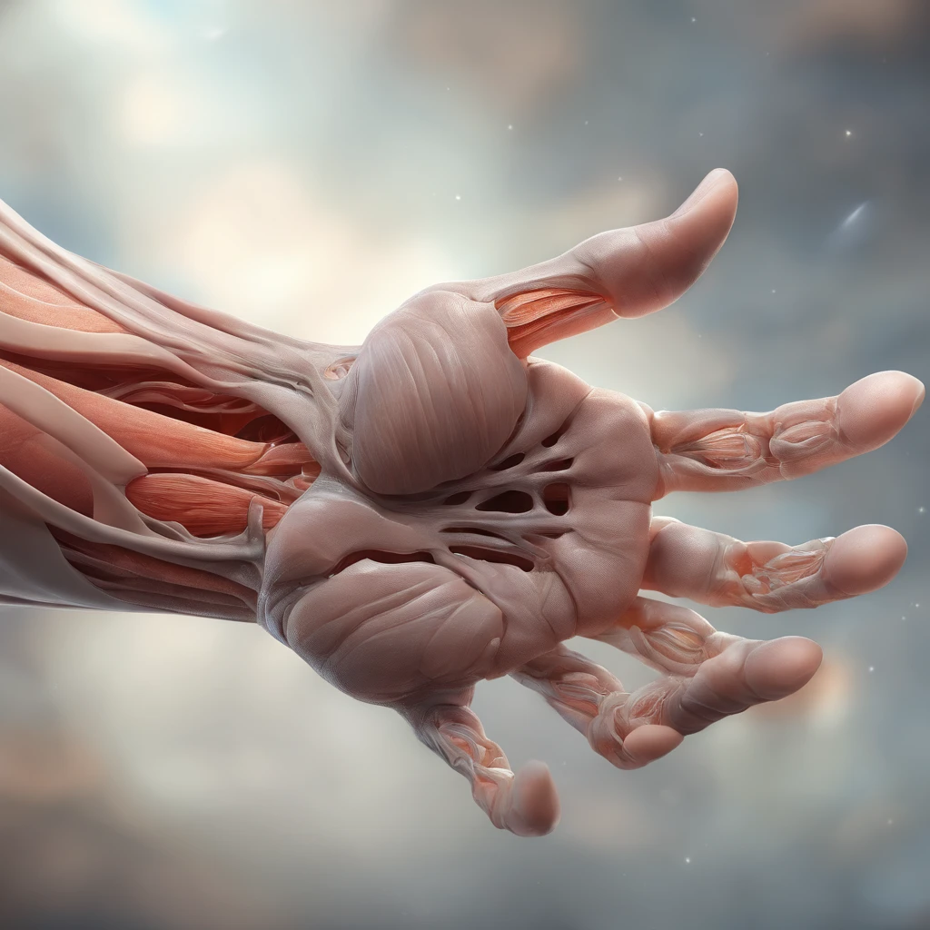 the detailed anatomy of the muscles of an arm without the skin, com o fundo preto, hyper realistic, 4k, cinematic