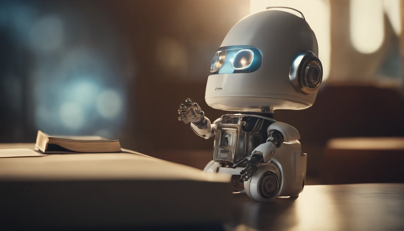 in a future dead city, escrevendo no live, na sala com livros, wide vision, ultra realista, altamente detalhado, pintura digital, arte conceitual, suave, foco nítido, tiro grande angular , babysitter, cute , with a cute baby , There is a cute robot standing in the future city play with a cute baby, which is a very cute robot, cute elaborate epic robot, beautiful robot character design, ??? Robot, Portrait of a futuristic robot, robotic mixed with organic, Future Robot, humanoid character, concept robot, White Robot, robot concept art, Steampunk Robot ,