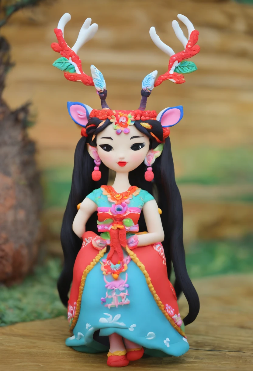 Yi or Miao costumes，deers，cute big breasts