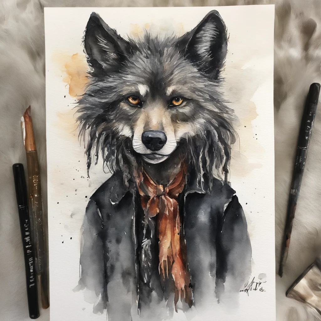 ((little wolfman))、((Black Dreadlocks))、((Stuffed wolf))、Cute Black Wolfman、Solo