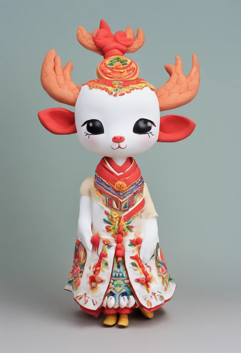 Yi or Miao costumes,deers,The white,cute big breasts