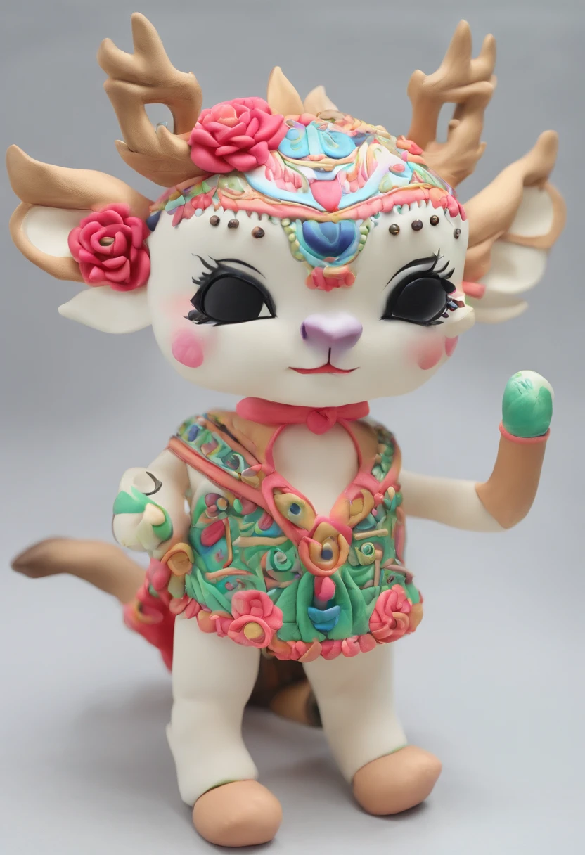 Yi or Miao costumes,deers,The white,cute big breasts