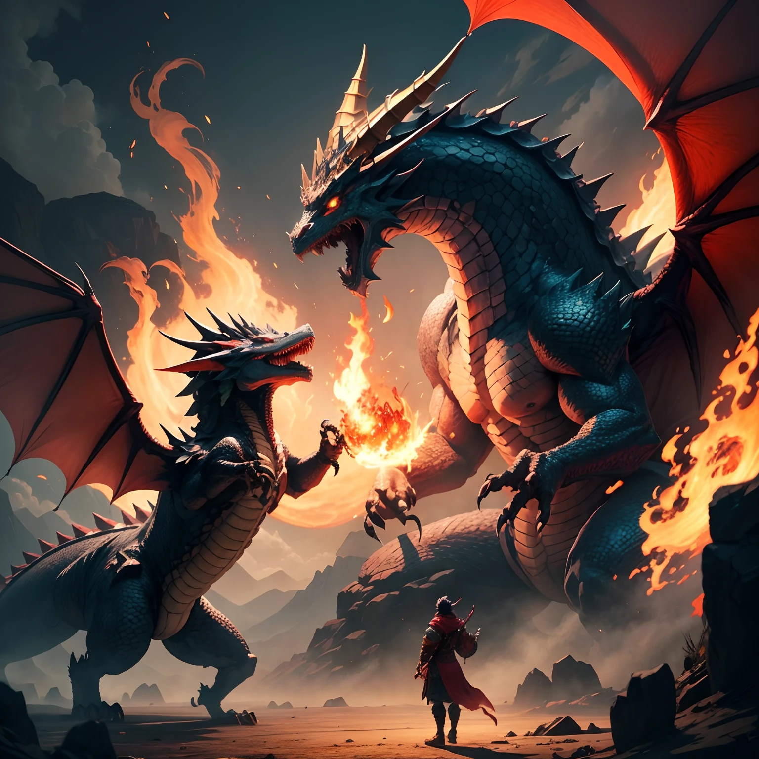 Professional , masterpiece、top-quality、photos realistic , depth of fields 、(Dragon Black Metal Body:1.9),(Mattretto、(cleavage of the breast)、Dragon Gold Weapon、(Micro Bikini Armor:1.4),Gorgeous gold weapons ,Particles of light、Particles of light、(( Dragon's dense and gorgeous sword)) , (demonic wings)、((a blond))、(Castle background)、Fight dragons、((Gangle's forest background))、Take intense poses、Beautiful Caucasian beauty、1a person、dynamic ungle,(((Detailed and ornate dragon helmet)))、Smaller head、A smile、Castle background、Thin and beautiful female hands、cleavage of the breast、Soldier in iron armor on background、Mystical expression、Light Effects、intense fighting、Wind-effect、magic circles、With the legendary magic wand、Dragon's tail、explosions、