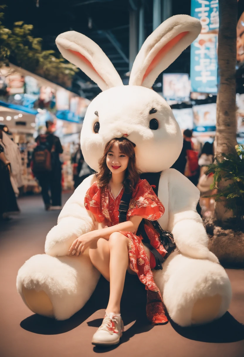 From above,Old Polaroid ,Idol girl,(Big stuffed animal,Rabbit),Mascot Bag,Mascot Rucksack,(in TOKYO GAME SHOW)