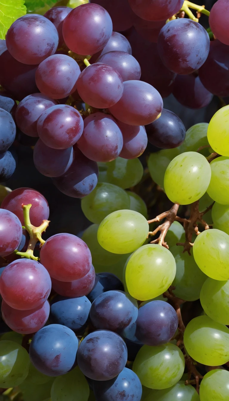 Colorful grapes,cinematic ligh,professional photoshooting,studio lit,studio context,advertisement photography,Complicated details,hyper-detailing,Ultra photo realsisim,8K UHD