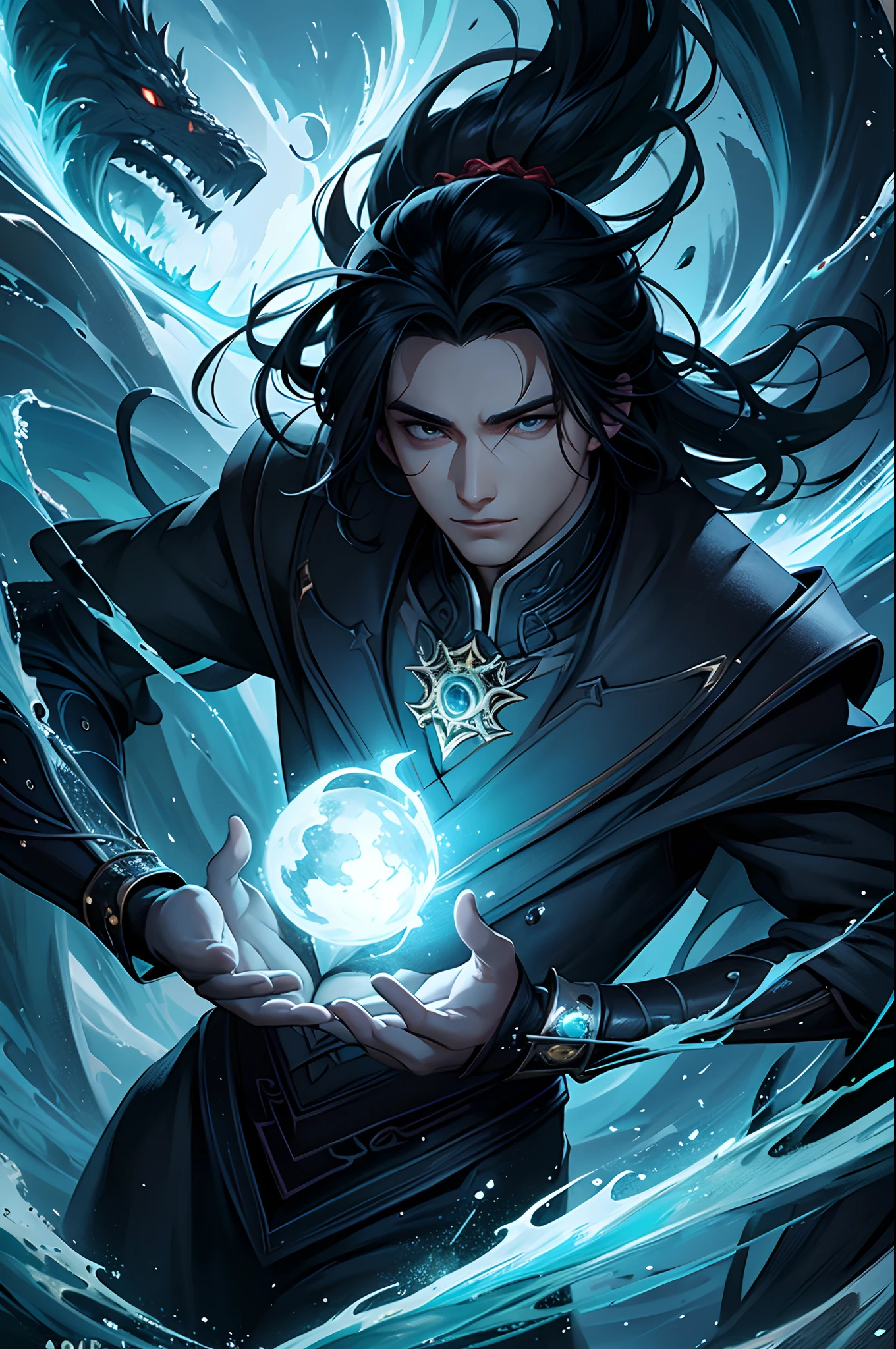 (tmasterpiece,best qualtiy:1.4),(hoang lap,A high resolution,Hyper-detailing:1.2),(1 handsome man:1.4),(using dark magic:1.4),Fire magic,Playful illustration,Imaginative overlays,artistic fusion,Fantastic scenes,evocative narratives,striking visual effects,The upper part of the body,16k