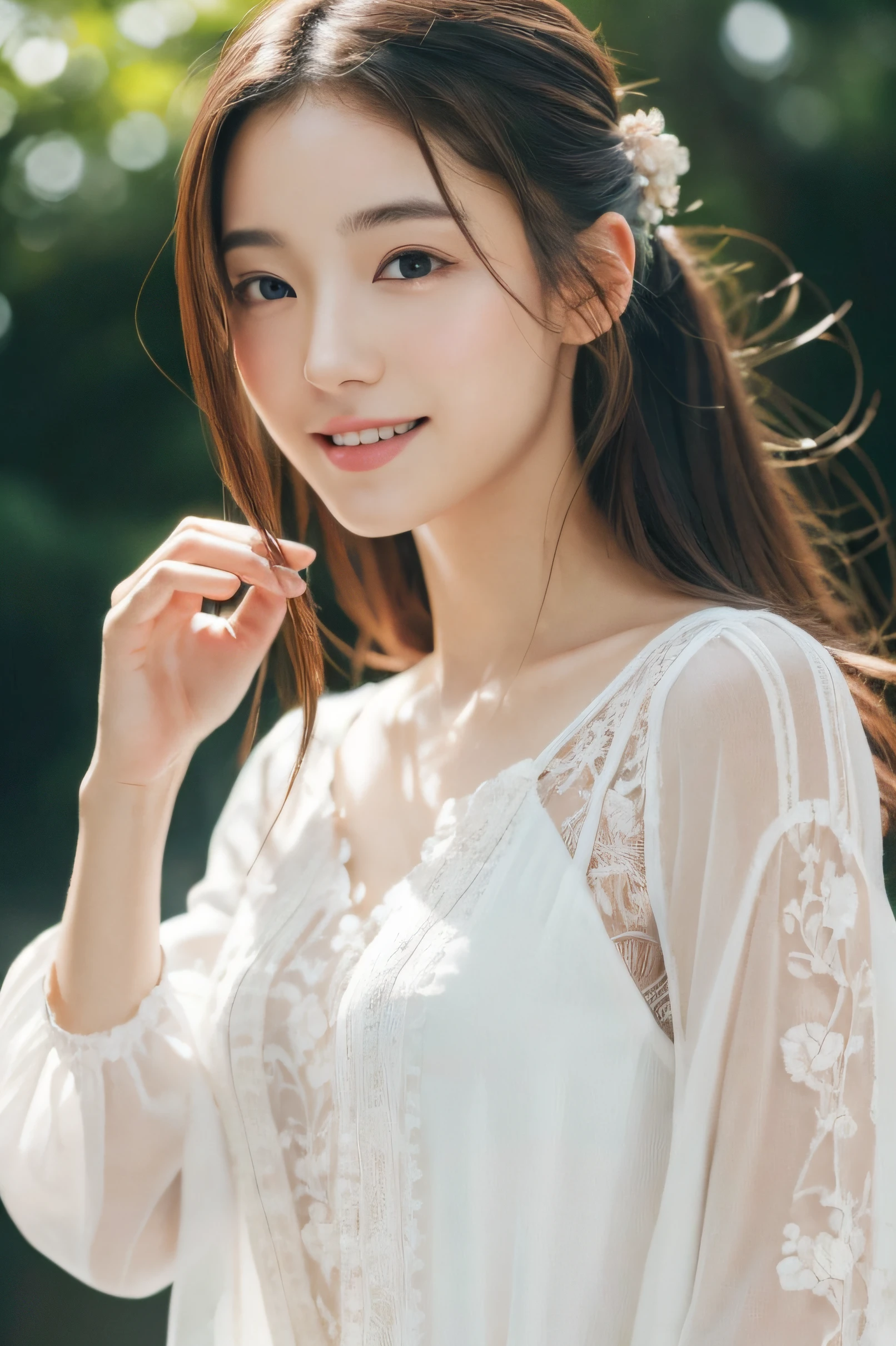 (((​masterpiece))), top-quality, Extremely detailed, Detailed background, Very beautiful girl, japanese, ** yo,  Detailed face, Solo, smile, (Full body:1.3), (random hairstyles :1.2), (Young Face), (Perfect body:1.1), blouse, Summer, in 8K, Wallpaper, amazing, finely detail, Ultra-detailed, 超A high resolution, Extremely detailed, Pure erotic face, extremely detailed eye and face, Beautiful detailed eyes, highly detailed skin, No makeup, (Natural Skin),