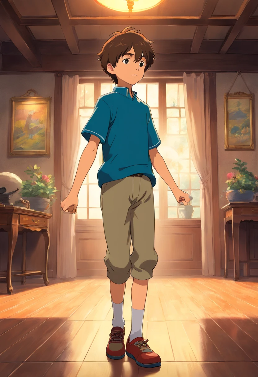 A boy practice dance lonely and secretly