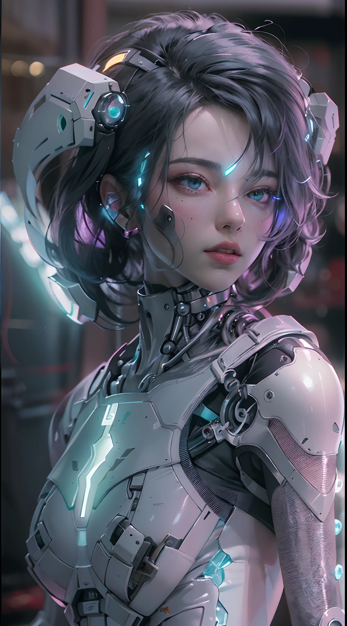 ((of the highest quality)), ((obra maestra)), (detalle:1.4), (((Translucent with mechanical parts and transparent skin++Aurora Material++、++Material de carbono gris++Beautiful woman in cybernetic suit made of))), Pale brightness with LEDs, ((pecho abierto)), Piel de las caderas y los muslos, Teletipo (High Dymanic Range), Trazado de rayos, NVIDIA RTX, Super resolution, Textured PBR subsurface dispersion, Post-procesamiento, Anisotropy Filtering, Profundidad de campos, Sombreado de superficies, Accurate light simulation/Material interaction, proporciones perfectas, two-color illumination, amplia apertura, ISO bajo, balance de blancos, 8k, (((Cameltoe))), NSFW, (((mujer alta))), 25 year old woman, Cyber helmet with dull and bright LEDs, hasta la rodilla, protuberancia, puffy nipple, ((Cyber hood with dull and bright LEDs)), Postura abierta, Disparo de vaquero, Piel de las caderas y los muslos, hermoso cuerpo, Ombligo visible en la piel desnuda, Pecho para sentir la gravedad, (pechos enormes: 1.3), (trasero gigantesco: 1.0), Espacio sencillo y minimalista, Poses sexys naturales, Mirando hacia abajo, flequillo opaco, (((Hermoso cabello iridiscente))), (((Aurora Cabello Interior))),