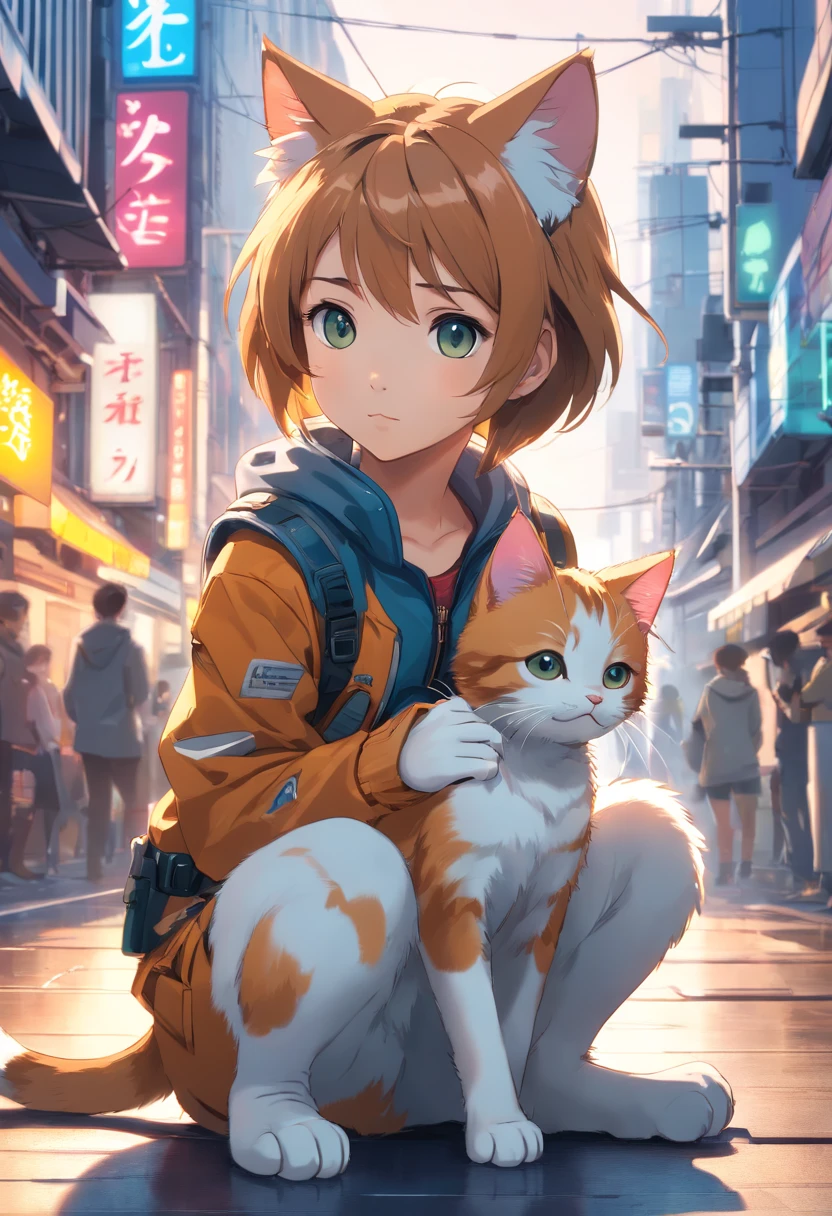 Cute kitten made of metal, cyborg, cyberpunk style, ((complex detail)), hdr, ((complex detail, ultra-detail)), cinematic shot, vignette