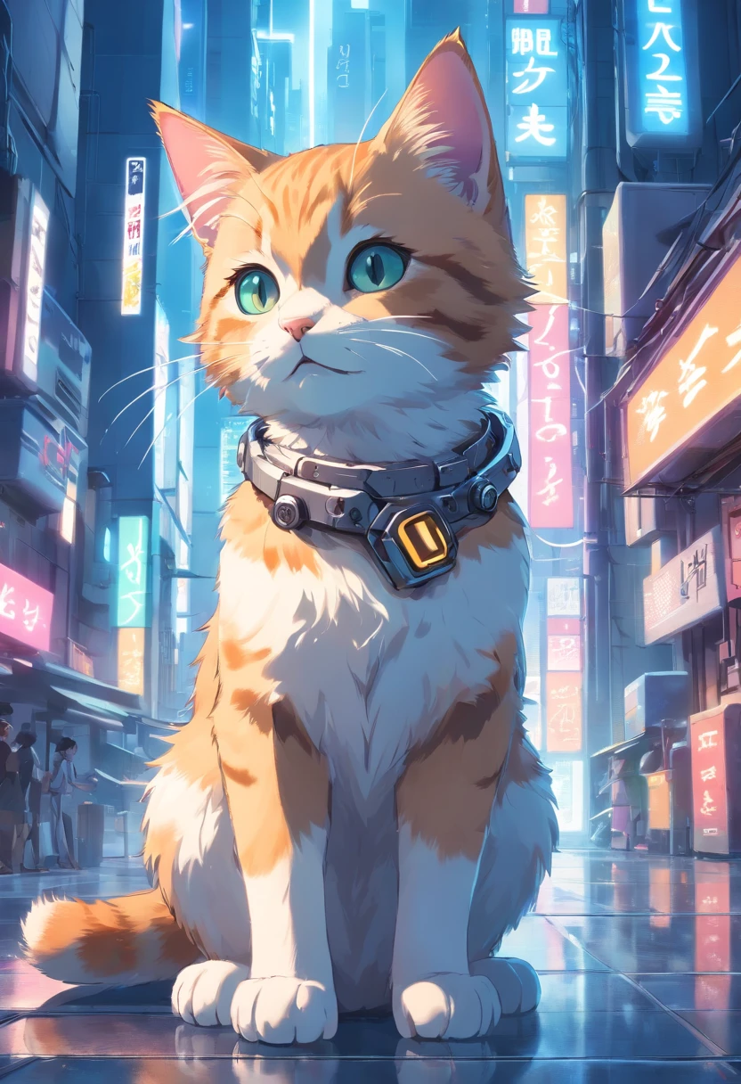 Cute kitten made of metal, cyborg, cyberpunk style, ((complex detail)), hdr, ((complex detail, ultra-detail)), cinematic shot, vignette