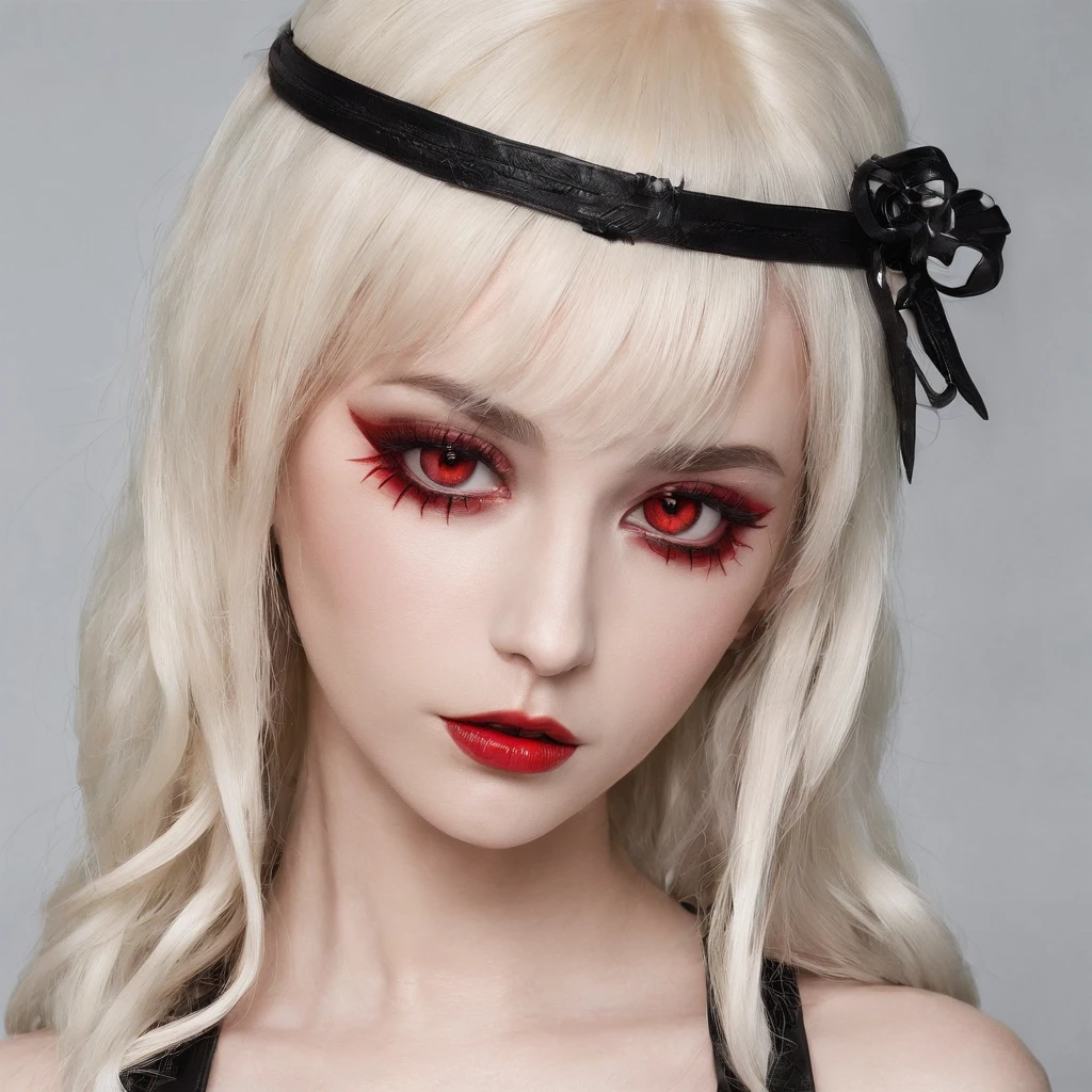 Beautiful girl in iconic outfit of bondage gothic lolita swimsuit by Fluffy,（Images showing the whole body），（（Beautiful blonde hair）），（（Red Eyes）），（（Twindrill hair）），（（a beauty girl）），（（（A lot of butterflies on the body々Tattoos）））