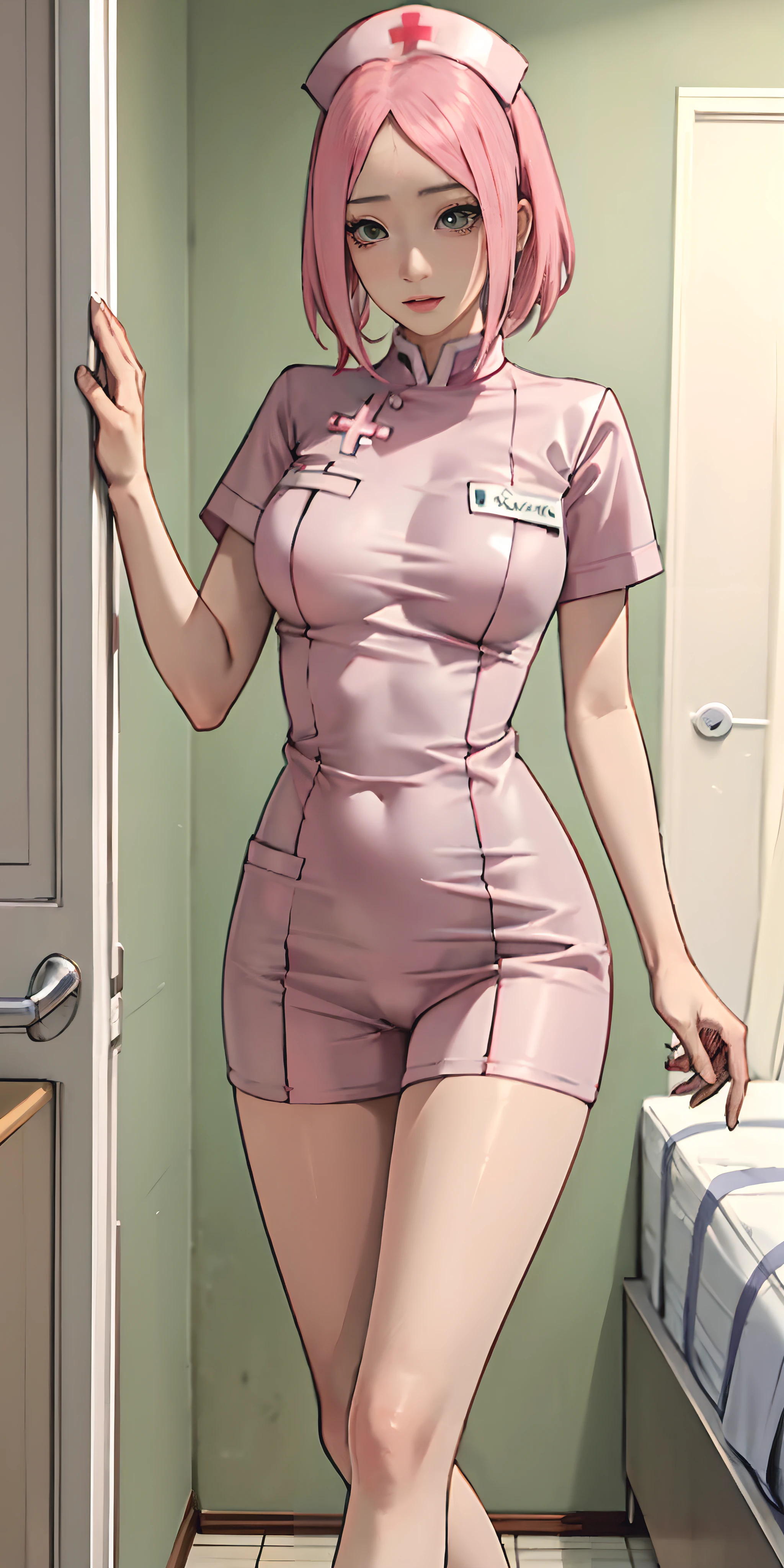 Sakura haruno in a tight nurse outfit