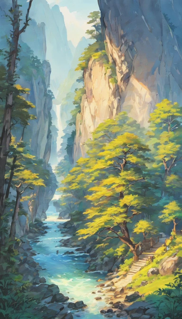 A mountain painting with a river and a village, Chinese painting style, inspired by Huang Binhong, Traditional Chinese Ink Painting, Chinese ink painting, Traditional Chinese painting, Traditional Chinese art, inspired by Zhang Shunzi, Chinese landscape, China ink painting, Chinese painting, inspired by Wang Shishen, inspired by Chang Dai-chien