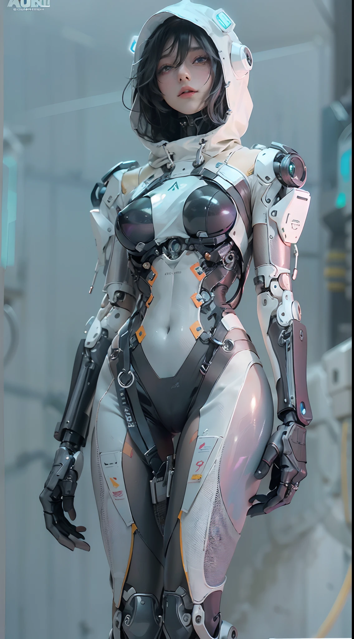 ((of the highest quality)), ((obra maestra)), (detalle:1.4), (((Translucent with mechanical parts and transparent skin++Aurora Material++、++Material de carbono gris++Beautiful woman in cybernetic suit made of))), Pale brightness with LEDs, ((pecho abierto)), Piel de las caderas y los muslos, Teletipo (High Dymanic Range), Trazado de rayos, NVIDIA RTX, Super resolution, Textured dispersion of the PBR subsurface, Post-procesamiento, Anisotropy Filtering, Profundidad de campos, Sombreado de superficies, Accurate light simulation/Material interaction, proporciones perfectas, two-color illumination, amplia apertura, ISO bajo, balance de blancos, 8k, (((Cameltoe))), NSFW, (((mujer alta))), 25 year old woman, Cyber helmet with dull and bright LEDs, hasta la rodilla, protuberancia, puffy nipple, ((Cyber hood with dull and bright LEDs)), Postura abierta, Disparo de vaquero, Piel de las caderas y los muslos, hermoso cuerpo, Ombligo visible en la piel desnuda, Pecho para sentir la gravedad, (pechos enormes: 1.3), (trasero gigantesco: 1.0), Espacio sencillo y minimalista, Poses sexys naturales, Mirando hacia abajo, flequillo opaco, (((Hermoso cabello iridiscente))), (((Aurora Cabello Interior))),