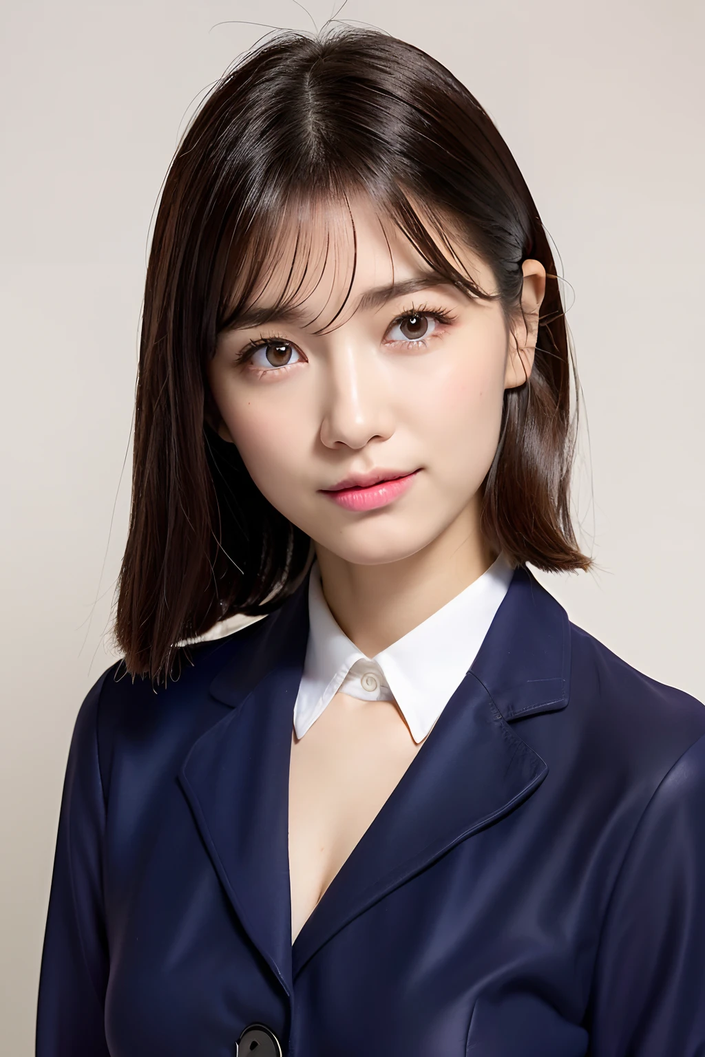 1girl,beautiful vintage color, instagram (photorealistic, high resolution:1.4), ((puffy eyes)), looking at viewer, , full body (8k, RAW photo, best quality, masterpiece:1.2), (realistic, photo-realistic:1.37),(sharp focus:1.2), professional lighting, photon mapping, radiosity, physically-based rendering, (pale skin:1.2),(small breasts:1.2), looking at viewer, (middle hair:1.5), portrait, purple eyes, (sliver hair:1.1),bangs, (simple background:1.4), solo, upper body, realistic,(masterpiece:1.4),(best quality:1.4),(shiny skin),fashi-girl,makeup,smile(skinny,closed mouth,shy :1.3) ,(standing,black Stewardess uniform,Necromancer:1.1),medium bust,sexy pose ,