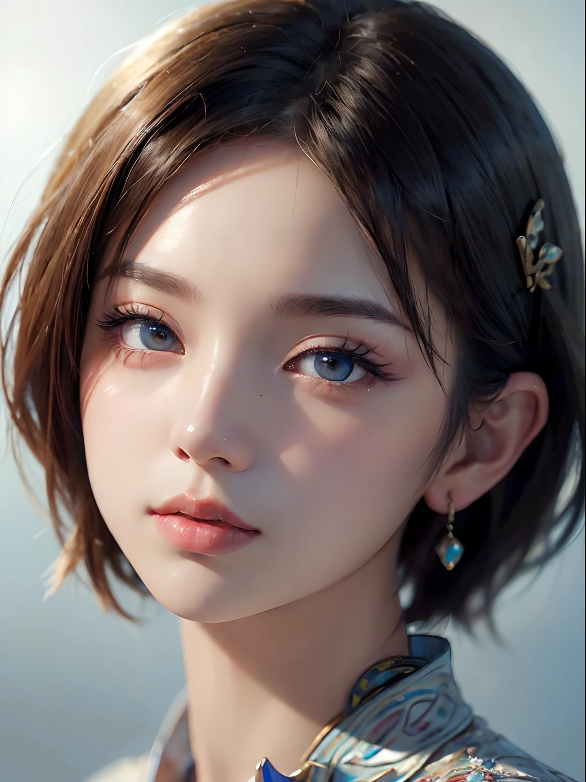 (yinchuan:1.5), close up, masterpiece, best quality, raw photo, photorealistic, face, incredibly absurdres, beautiful girl, cute, short hair, depth of field, highres, ultra-detailed, finely detail, extremely detailed, extremely detailed eyes and face, sharp pupils, realistic pupils, sharp focus, ccinematic lighting