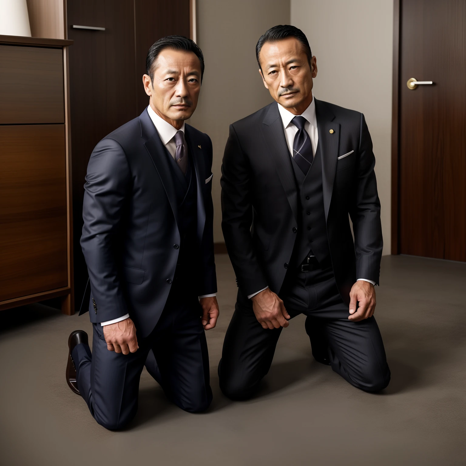 age 55,Hidetoshi Nakata,(Kogoro Mouri 1.3),uncles,Naked lower body,Tong,Bulge,fortitude,kneels on the ground,Business suit,Black socks,Muscle men,lbeard,fortitude,k hd,