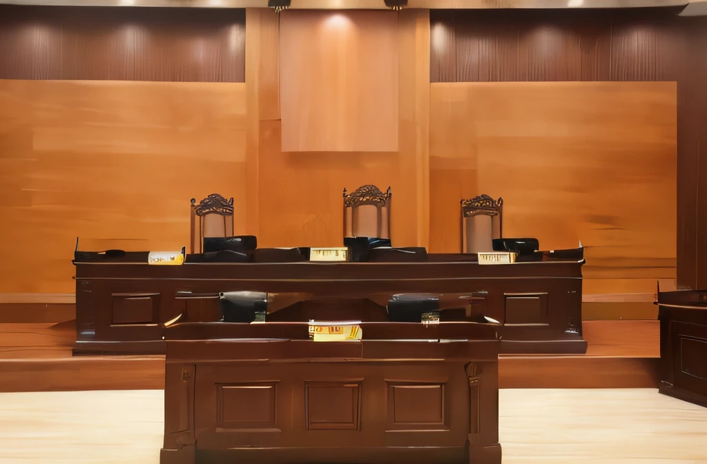 (best quality,4k,8k,highres,masterpiece:1.2),ultra-detailed,(realistic,photorealistic,photo-realistic:1.37),courtroom sketch,lighting,wooden table,chair,comic style,vector art