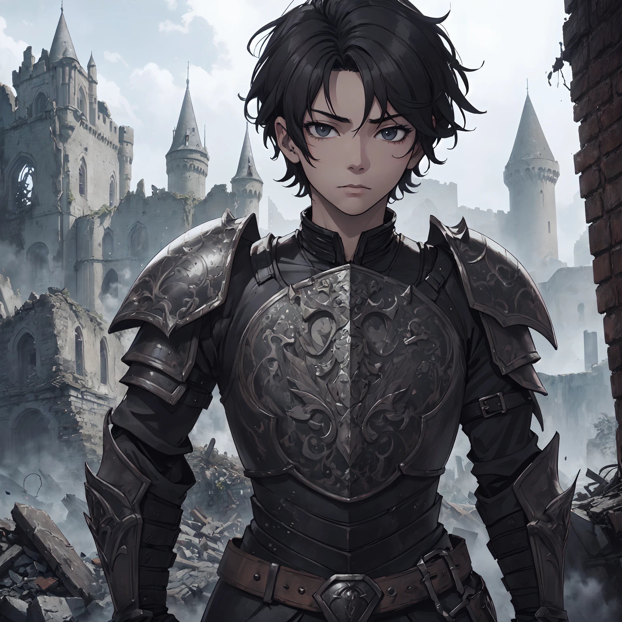 128K Resolution,
Ultra High Definition,
Best Quality,
Hyper Detailed,
Masterpiece,
Anime,
Body Shot,
1 Boy,
Handsome,
(((Hyper Detailed Black Short Hair))),
Hyper Detailed Black Eyes,
(((Hyper Detailed Armor Plates))),
(((Hyper Detailed Undershirt))),
(((Hyper Detailed Baron Armor))),
(((Castle Ruins Background Scenery))),