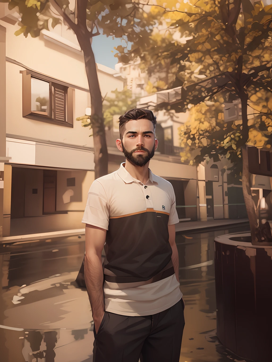 Handsome boy , realistic face, 8k ,ultra realistic , with beard .