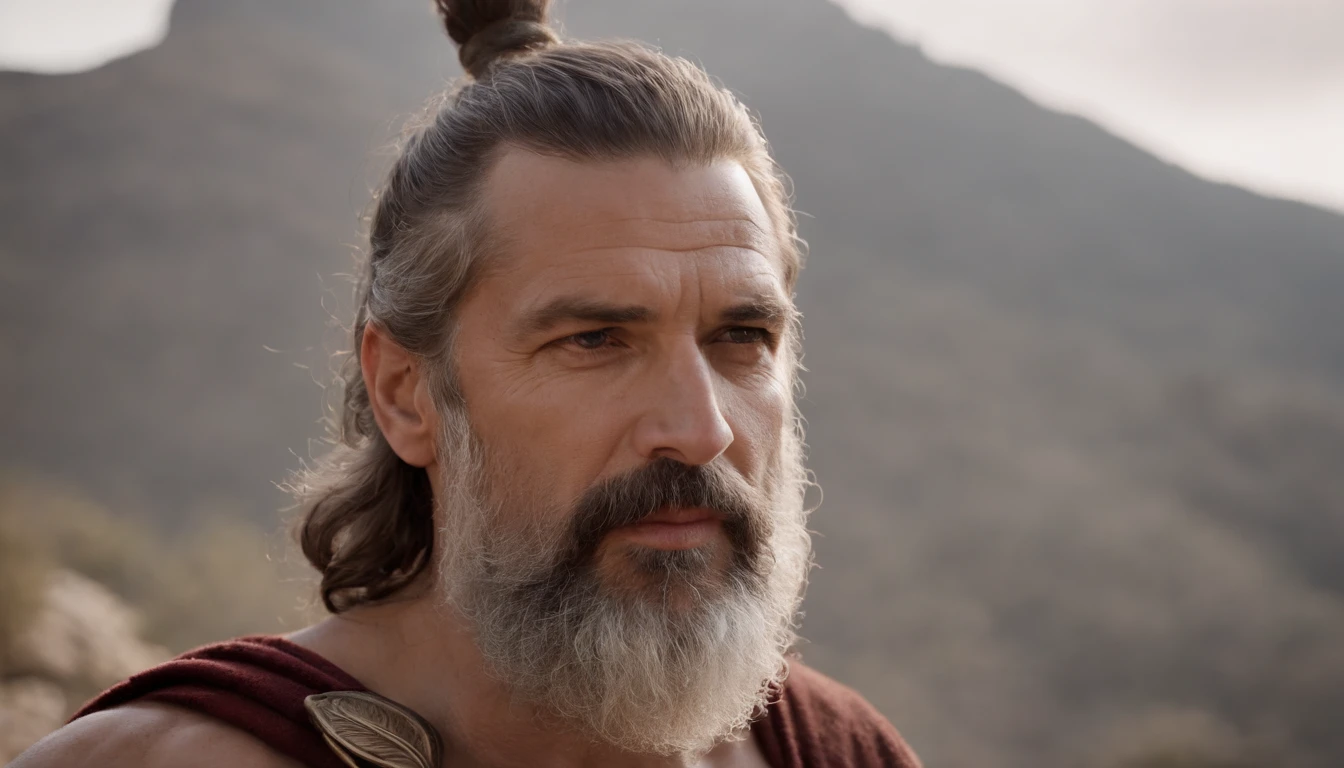 Stock Gricki Stoic
which is the historical Greek status with
Hercules-style profile muscles and grey beard and hair
Cinematic 8k and dark background