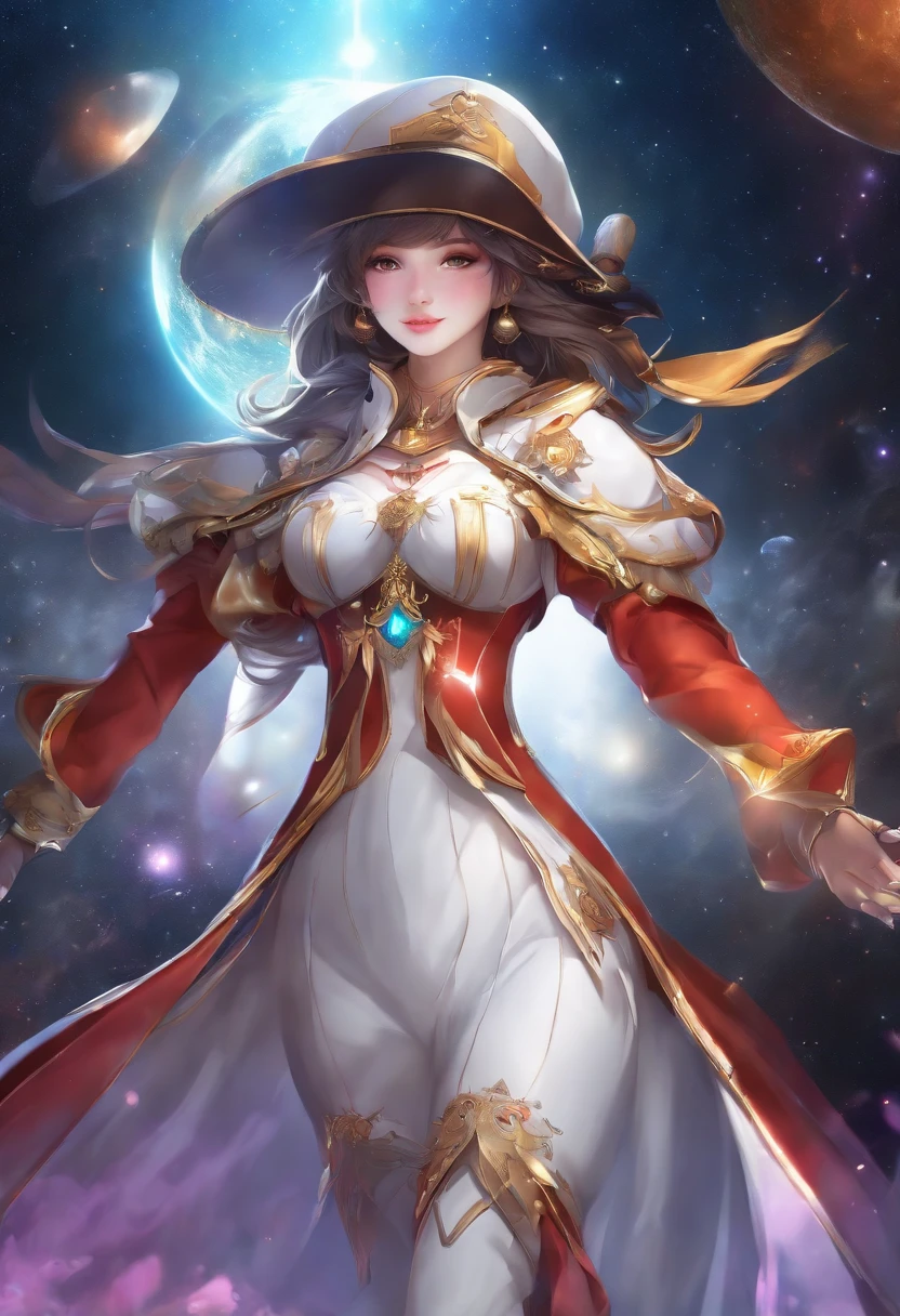 ((masterpiece: 1.4)), best quality (colorful), (delicate eyes and face), volumetric lighting, ray tracing (extremely detailed CG unity 8k wallpaper), masterpiece, best quality, anime, highly detailed ( perfect face, very detailed face), 1 girl, (((megumin))) in space, (beautiful galaxies in the background), (psychedelic art: 1.5), (planets with beautiful colors), ((in white space suit )) , better details, beautiful colors, ((posing)),lineart, (graffiti:1.5)