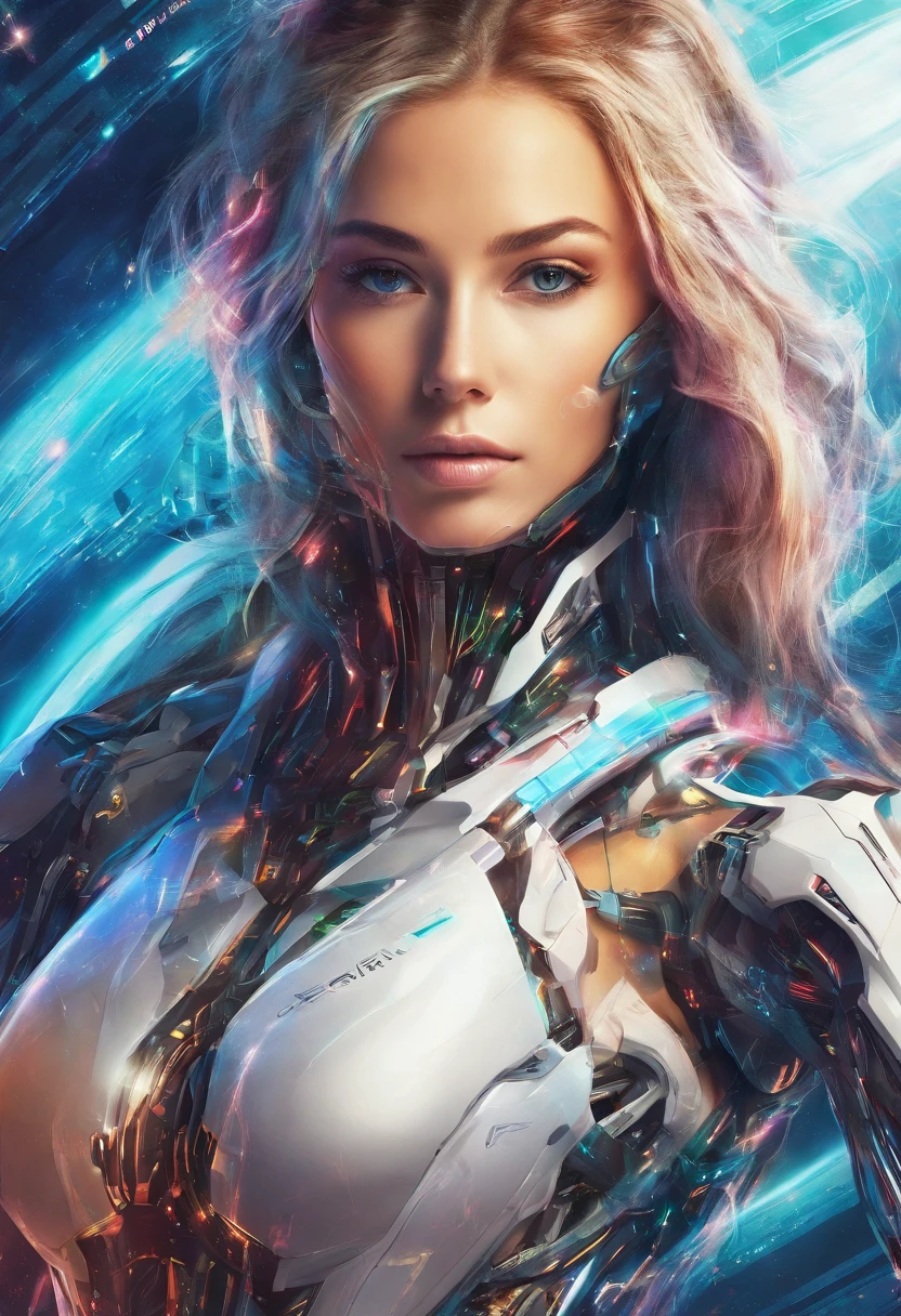 RAW photo of young English woman, color photograph, half body length from waist portrait, ((a realistic photo of a beautiful young 18yo girl)), (Cyber_Girl_V3:0.99), light, ((glowy skin)), looking_at_viewer, (fit body:1.0), sexy, erotic pose, high ponytail, detailed illustration, masterpiece, high quality, realistic, very detailed face,