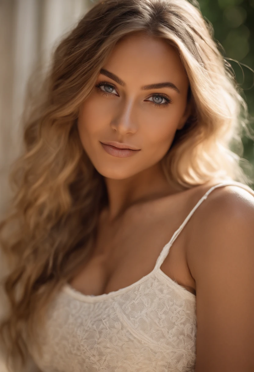 a close up of a woman in a bikini posing for a picture, blond woman with long hair named katie smith, beautiful blonde girl named Katie Smith, gorgeous young model, beautiful model girl, beautiful young girl, beautiful girl model, very beautiful young woman, a gorgeous blonde, sexy look at the camera, bra, cleavage, beautiful body and face, sultry smirk, busty, glowy, 18 years old, jaw dropping beauty, jaw-dropping beauty, 2 4 year old female model, bedroom eyes