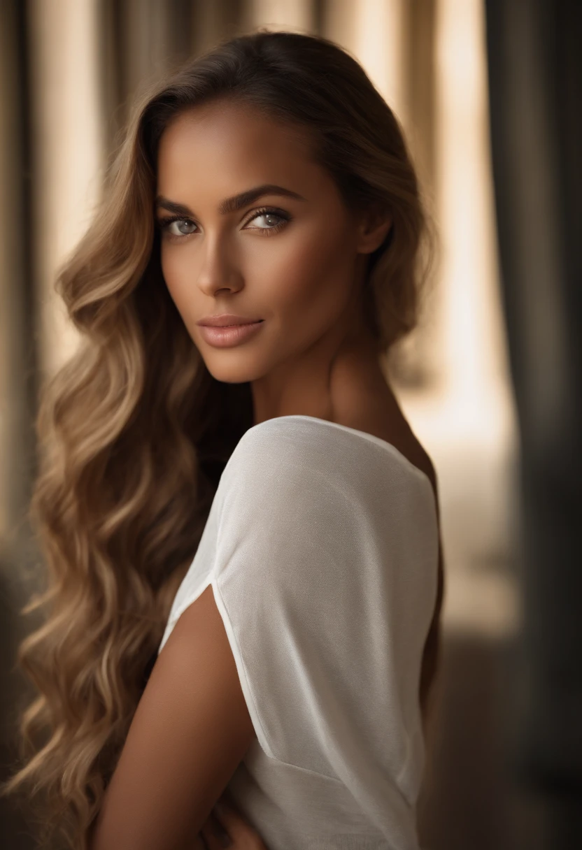 Blonde woman with long hair and white t-shirt staring at camera, Close up of blonde woman, blonde and attractive features, blonde swedish woman, Blonde Woman, a photography of a beautiful woman, Attractive woman, Young blonde woman, Beautiful blonde woman, a girl with blonde hair, women's pictures, Beautiful rounded face, attractive young woman, portrait of a beautiful model, 27 years old dark skinned African girl, light chocolate tan, 5.6 feet tall girl, a bit athletic, 200 pounds, medium size arms, medium size shoulders and neck, medium size waist and belly, arched spine, very large curves, very big and wide hips, very big thighs, medium size calves, full body visible, finely detailed skin, highly detailed eyes, highly detailed nose, highly detailed lips and mouth, extremely delicate and beautiful, amazing, sharp focus, (cinematic lighting), soft lighting, dynamic angle, ultra high-res, masterpiece, best quality, (photorealistic:1.4, realistic), highly detailed CG unified 8K wallpapers, looking at viewer, (HQ skin:1.4), 8k uhd, soft lighting, deep shadows, dslr, Kodak ektar 100, Fujifilm XT3, F4, 1/800s, ISO 100, RAW high quality, film grain, ultra resolution 8k--ar 85:107