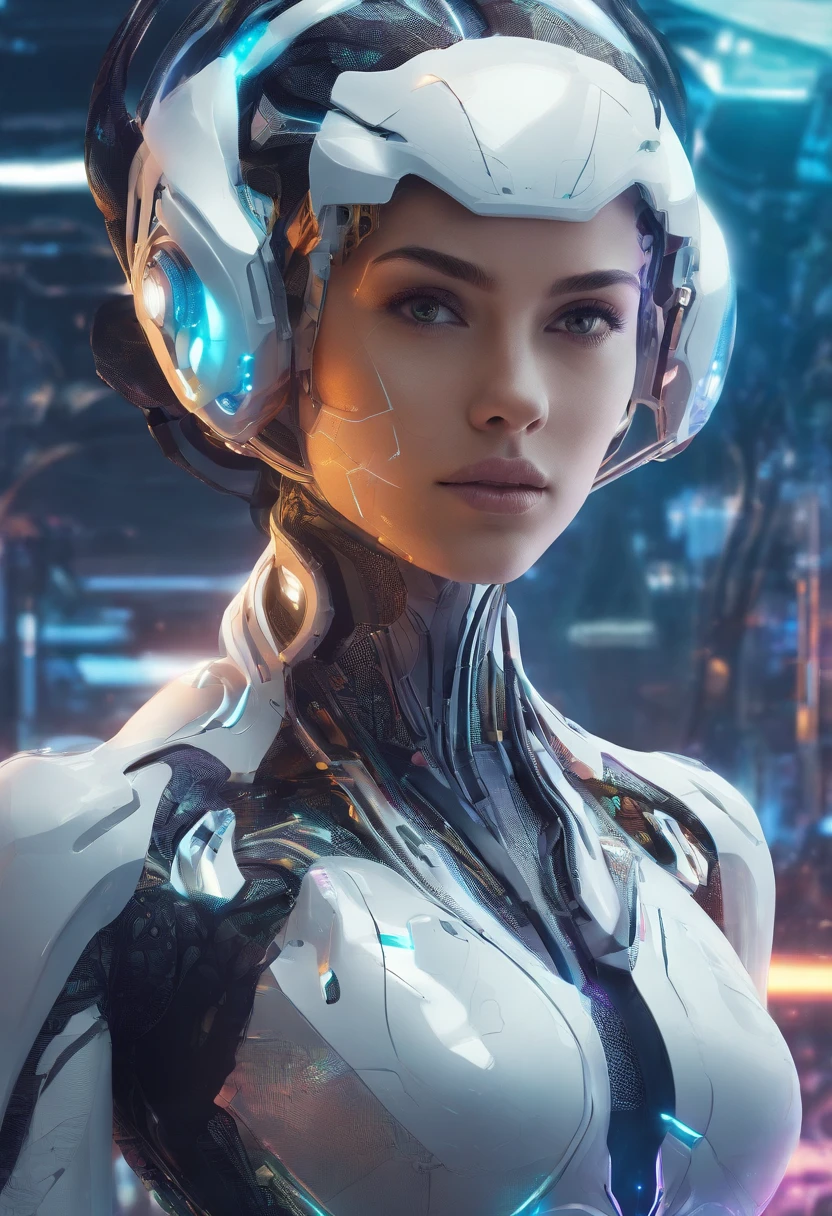 RAW photo of young English woman, color photograph, half body length from waist portrait, ((a realistic photo of a beautiful young 18yo girl)), (Cyber_Girl_V3:0.99), light, ((glowy skin)), looking_at_viewer, (fit body:1.0), sexy, erotic pose, high ponytail, detailed illustration, masterpiece, high quality, realistic, very detailed face,