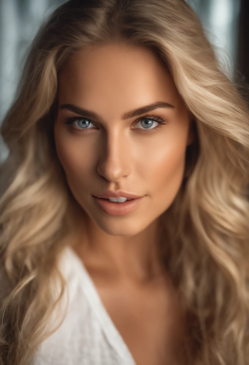 Blonde woman with long hair and white t-shirt staring at camera, Close up of blonde woman, blonde and attractive features, blonde swedish woman, Blonde Woman, a photography of a beautiful woman, Attractive woman, Young blonde woman, Beautiful blonde woman, a girl with blonde hair, women's pictures, Beautiful rounded face, attractive young woman, portrait of a beautiful model, 27 years old girl, 5.6 feet tall girl, a bit athletic, 200 pounds, medium size arms, medium size shoulders and neck, medium size waist and belly, arched spine, very large curves, very big and wide hips, very big thighs, medium size calves, full body visible, finely detailed skin, highly detailed eyes, highly detailed nose, highly detailed lips and mouth, extremely delicate and beautiful, amazing, sharp focus, (cinematic lighting), soft lighting, dynamic angle, ultra high-res, masterpiece, best quality, (photorealistic:1.4, realistic), highly detailed CG unified 8K wallpapers, looking at viewer, (HQ skin:1.4), 8k uhd, soft lighting, deep shadows, dslr, Kodak ektar 100, Fujifilm XT3, F4, 1/800s, ISO 100, RAW high quality, film grain, ultra resolution 8k--ar 85:107