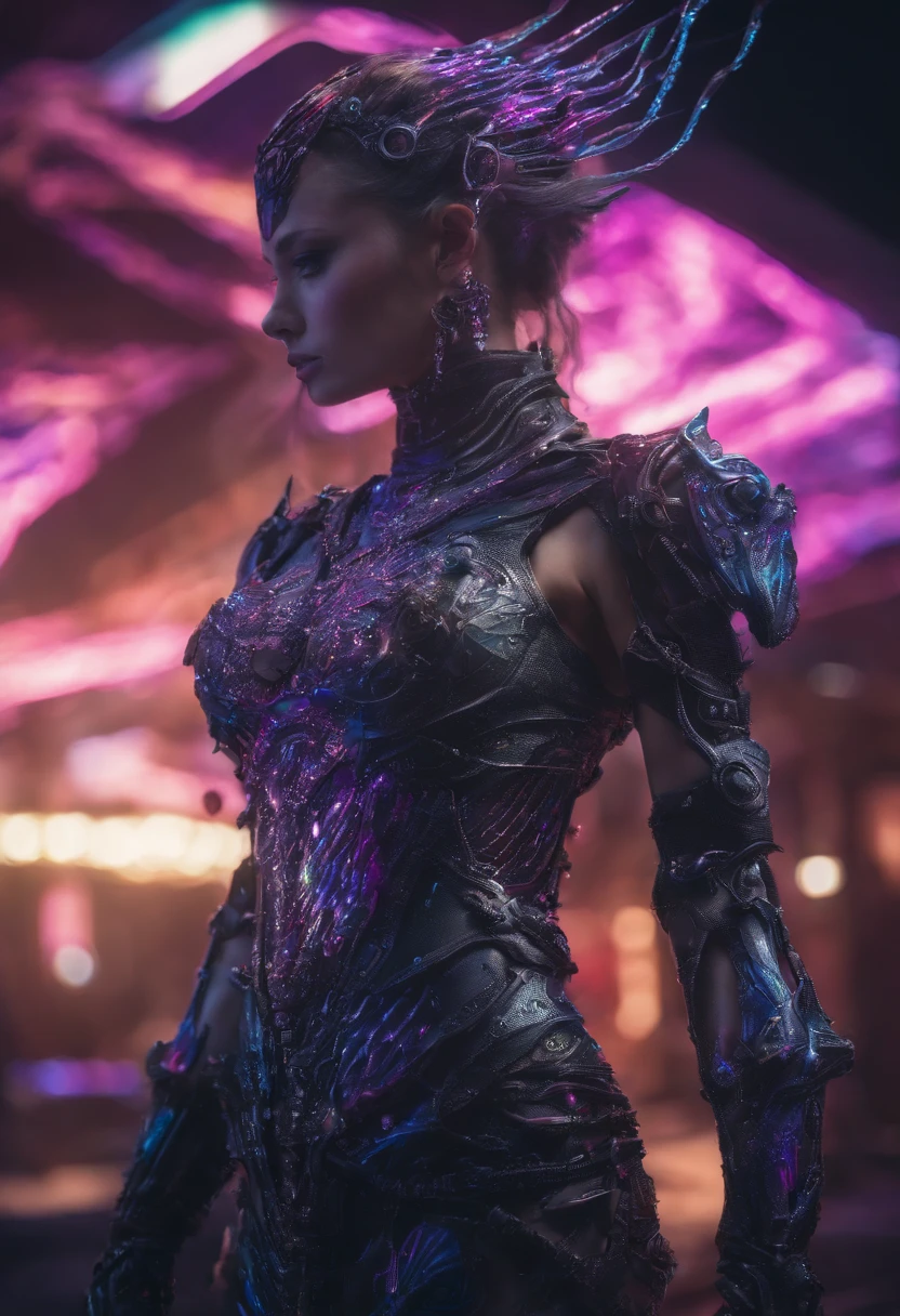 high quality full length portrait, RAW photo of european 20yo woman with iridescent angel wings, a warrior, small breasts, short dark purple hair, natural pale skin texture, jeweled diadem, silver necklace, night, lightning, volcano and mountain background, short depth of field, intricate, elegant, detailed textures, sharp focus, coiled arm band, bracelets, neck chain ultra high pixel detail, cinematic, intricate, cinematic light, concept art, art station, realistic, movie scene, cinematic, high quality, craig mullins and wayne barlowe style, full colors, incredibly detailed, 4k, 8k, erotic, gothic,