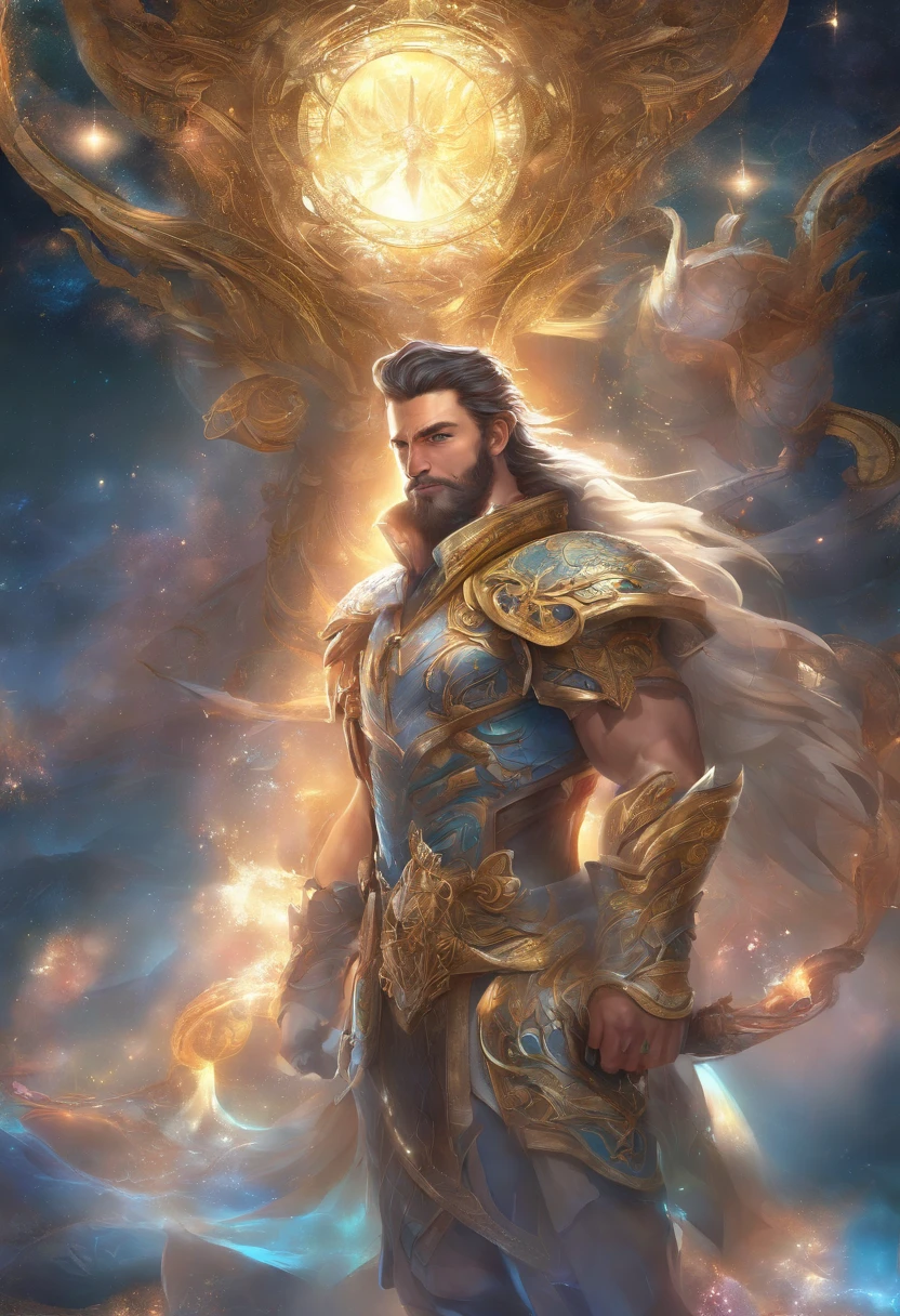 (Trabalho de estreia masculino),((1 macho)) 1 man ́, 1 rapaz、((corpo inteiro lascivo))、((pernas bonitas e musculosas)), ((corpo de beleza,)) qualidade superior、Arte Oficial、great aesthetics:1.2)、best quality, Ultra HD |, 32k、(Arte Fractal:1.3)、Colouring、mas altodetalhado ((lobo mau masculo)), sorriso suave masculino e forte Smooth expression um sorriso tiro de corpo inteiro luz dourada olhando para camera, In the backgroundSpace Station in Antares, altamente detalhado, ultra-realistic, detalhes intrincados, ((master part,melhor qualidade)), ((Cinematic light)), hyper realistic, fearsome, fantasia sombria, epic realistic,arte, (HDR:1.5), hiper detalhado, (Artee station:1.5), cinemactic, luzes quentes, Efeito de Luz, dramatic light, (detalhes intrincados:1.1)