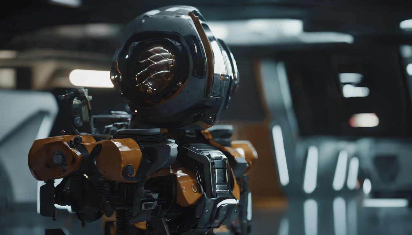 Chappie style babysitter ,a baby, ??? Robot,(masterpiece,extreme detailed,top quality) , Ruin ,very cute robot, (Movie lighting),(light and shadow effect),(unreal-engine),(Tyndall),(cinema4d),(Super futuristic fantasy style),(8k wallpaper),(tmasterpiece),(Photography Award),realisticlying