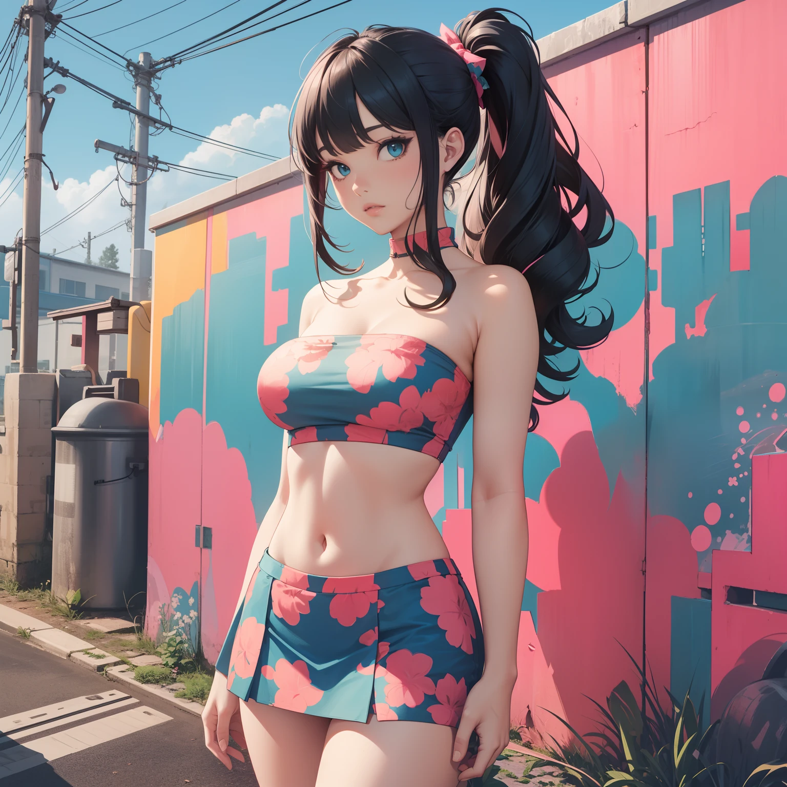 (masterpiece, best quality, high resolution, absurd, Unity wallpaper 8K, extremely detailed CG:1:1), (illustration:1.0), 1girl((21 years old, lean body, young woman, young adult, medium -big breasts)), solo, yurims, lingerie (bra, fluffy panties, garter belt, 7/8 stocking), red headband