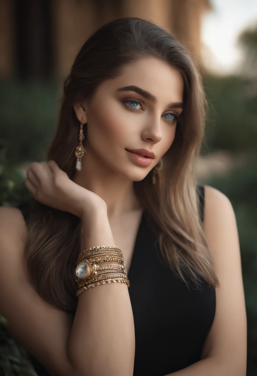 masterpiece, best quality, ultra-detailed),(1girl), blue eyes, ((Sophie Mudd:1, Sarah Stephens:0.9)) (Ultra Detailed, 8K, Highly Detailed, Ultra realistic, photo, photo realistic, high skin detail, masterpiece, skin texture, texture, realistic skin texture, sharpe, hyperrealistic, detailed eyes) (colored top:1.2|black top), (tight skirt:1.2|leather pants:0.9), (silver bracelet:1.2|watch), (natural background:0.8| cityscape), (smiling:0.8| serious expression), (light in the hair), many drops of water:0.8