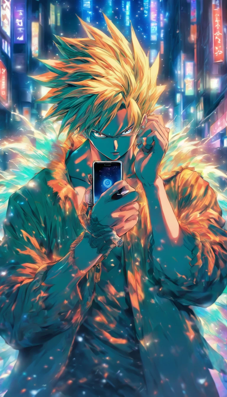 A cold and determined man holding a phone, calmly filing a complaint against the deliveryman according to the procedure, mercilessly blacklisting him. ,in the style of the stars art group xing xing, 32k, best quality, masterpiece, super detail, high details