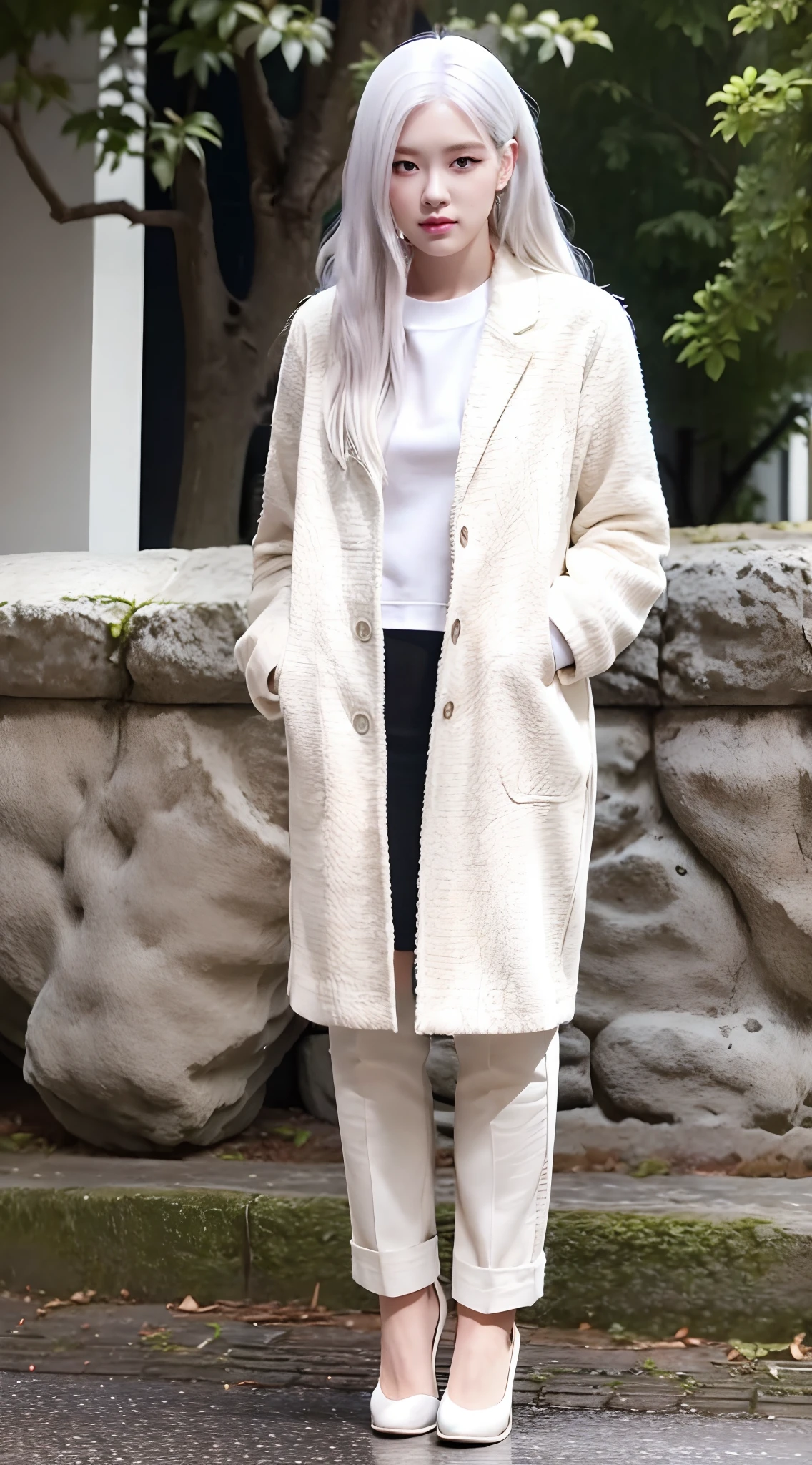 Hyper realistic white hair full body