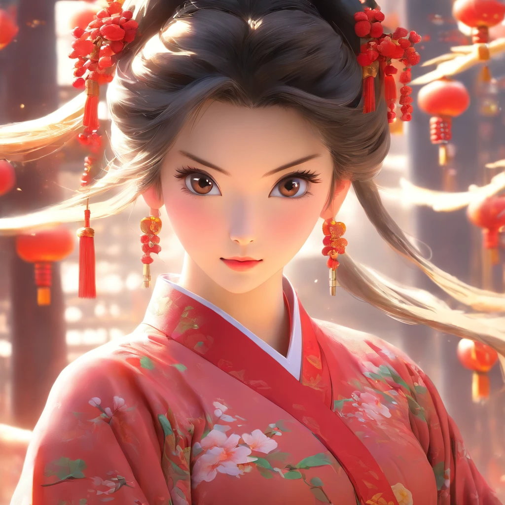 A beautiful young woman dressed in traditional Chinese dress, Salon style, photo-realistic techniques, Muzi·. nipple process, 32k ULTRAHD, Sonyan, classical, Historical genre scenes, Serenity Face --AR 69:128 --s 750 --V 5.2