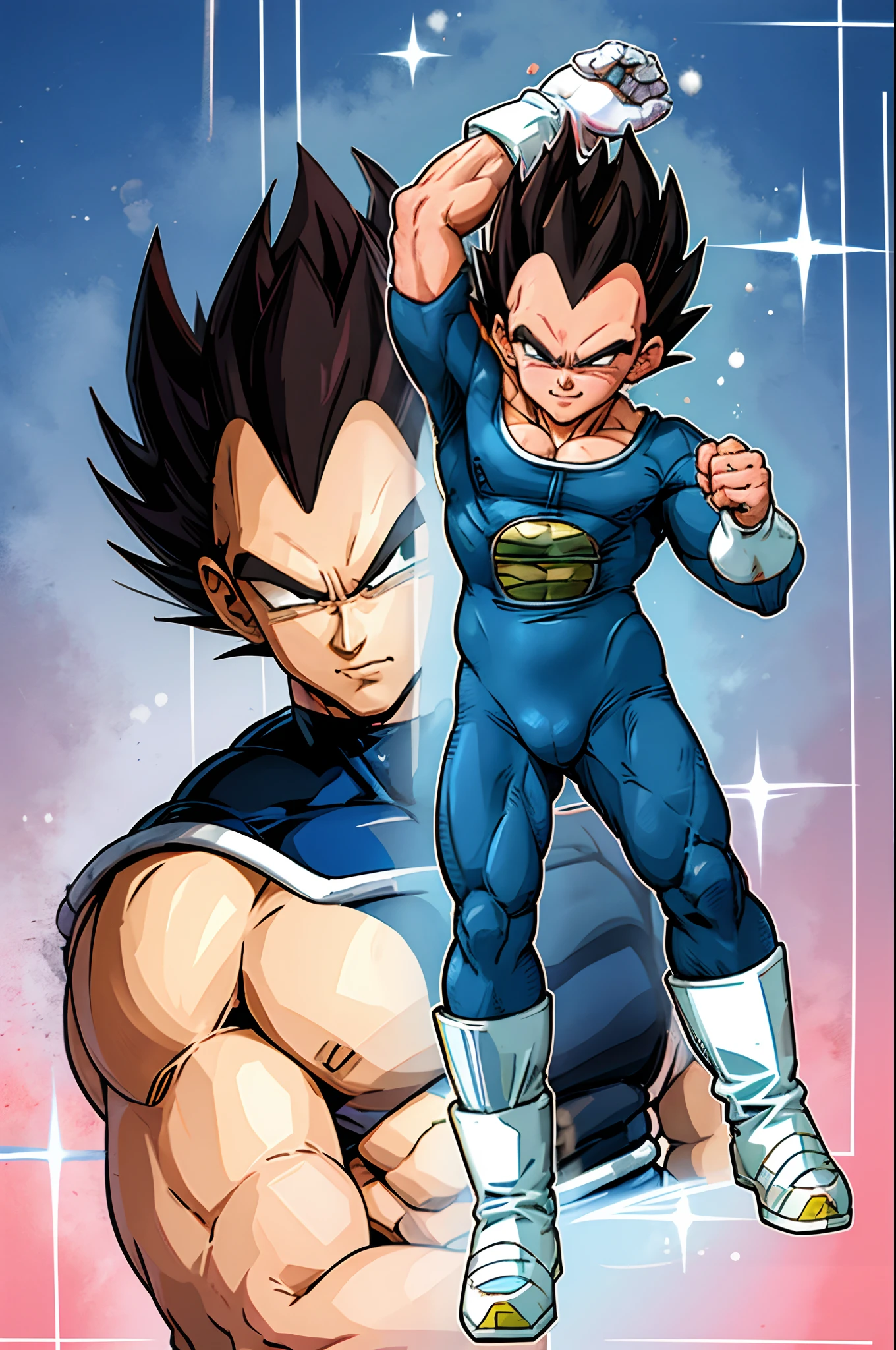 Vegeta , hombre, 32k, HD, nitidez, lineas bien definidas.