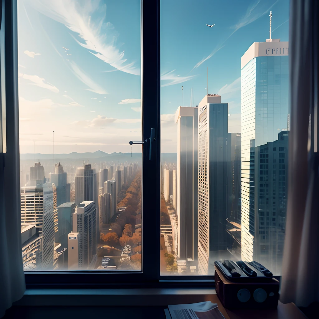 The future stick city seen from a window